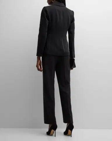 Elie Tahari The Blair Floral-Embroidered Eyelet Blazer | Thumbnail 3