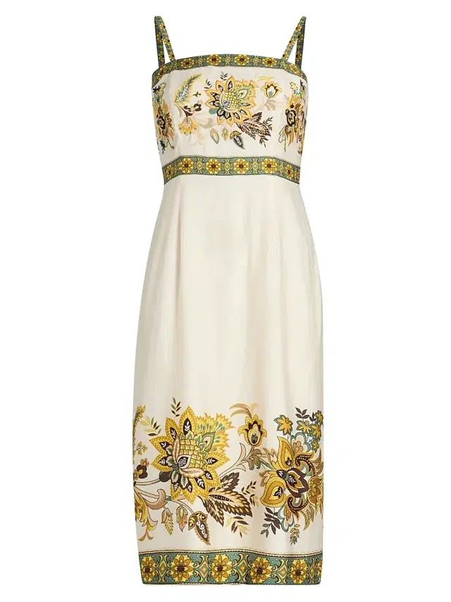 Women's The Annalise Floral Linen Midi-Dress - Sunray Floral Print