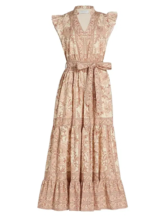 Elie Tahari Women's The Eden Printed Cotton Maxi Dress - Cypress Vine Print