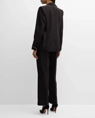 Elie Tahari The Lexy Single-Button Rhinestone-Trim Blazer | Thumbnail 3