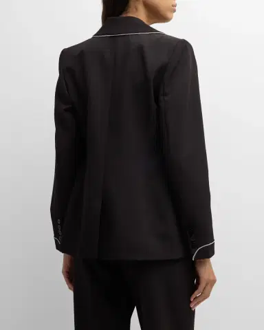 Elie Tahari The Lexy Single-Button Rhinestone-Trim Blazer | Thumbnail 4