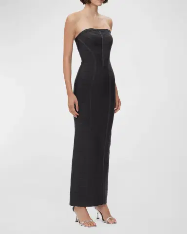 Herve Leger Icon Chevron Strapless Bustier Gown | Thumbnail 2