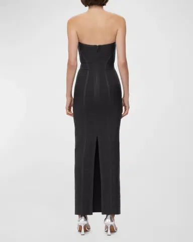 Herve Leger Icon Chevron Strapless Bustier Gown | Thumbnail 3