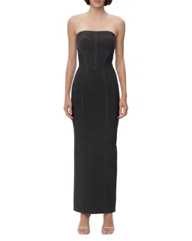 Herve Leger Icon Chevron Strapless Bustier Gown | Thumbnail 1