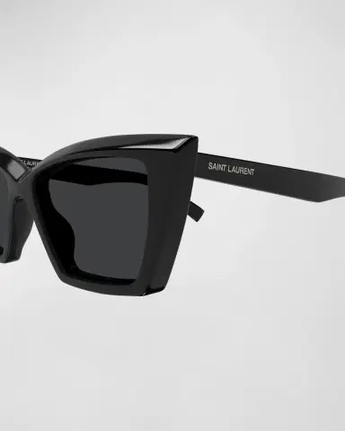 Saint Laurent Beveled Acetate Cat-Eye Sunglasses | Thumbnail 2