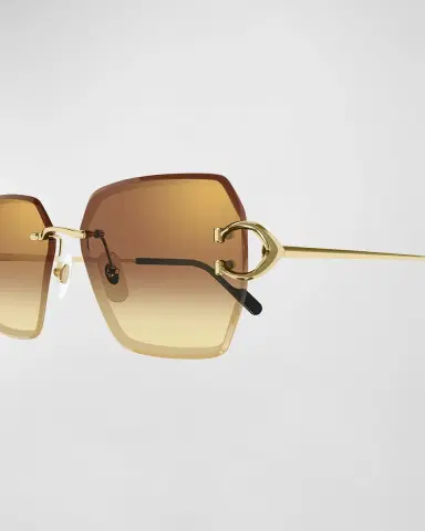 Cartier Rimless Metal Butterfly Sunglasses | Thumbnail 2