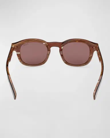 ZEGNA Men's AURORA Acetate Round Sunglasses | Thumbnail 4 ZEGNA Men's AURORA Acetate Round Sunglasses | Thumbnail 4