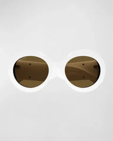 Gucci Beveled Acetate Round Sunglasses | Thumbnail 2 Gucci Beveled Acetate Round Sunglasses | Thumbnail 2