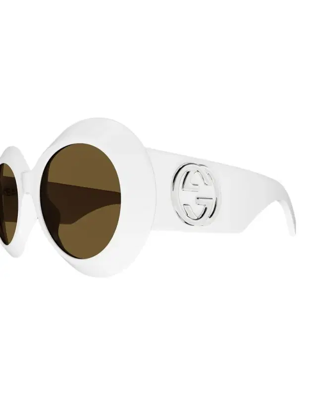 Gucci Beveled Acetate Round Sunglasses