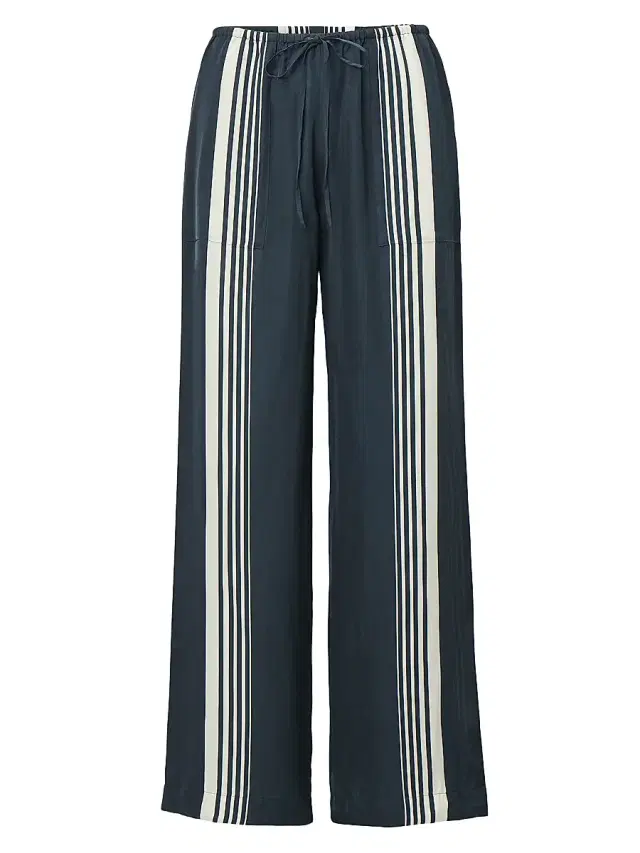 rag & bone Women's Claire Stripe Scarf Print Drawstring Pants - Salute Scarf