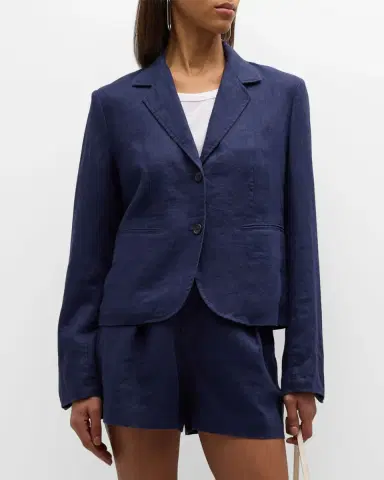 ATM Anthony Thomas Melillo Short Linen Boyfriend Blazer | Thumbnail 3 ATM Anthony Thomas Melillo Short Linen Boyfriend Blazer | Thumbnail 3