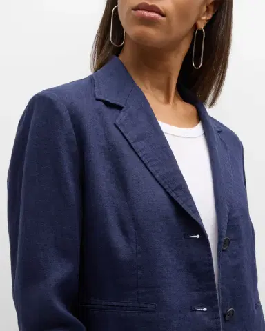ATM Anthony Thomas Melillo Short Linen Boyfriend Blazer | Thumbnail 4 ATM Anthony Thomas Melillo Short Linen Boyfriend Blazer | Thumbnail 4
