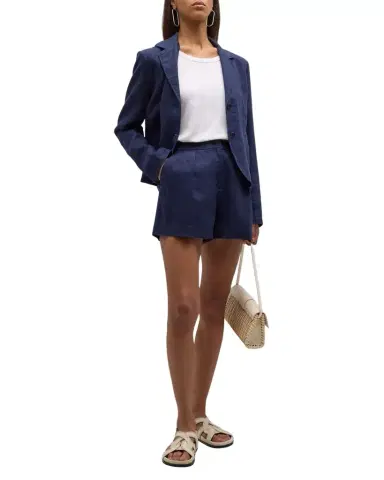 ATM Anthony Thomas Melillo Short Linen Boyfriend Blazer | Thumbnail 1 ATM Anthony Thomas Melillo Short Linen Boyfriend Blazer | Thumbnail 1