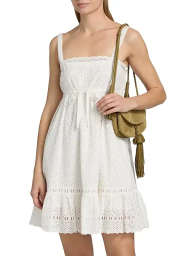 Ulla Johnson Women's Nerelle Eyelet Cotton Minidress - Pristine | Thumbnail 3