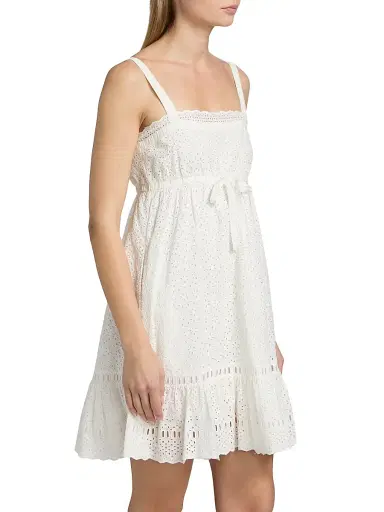 Ulla Johnson Women's Nerelle Eyelet Cotton Minidress - Pristine | Thumbnail 4
