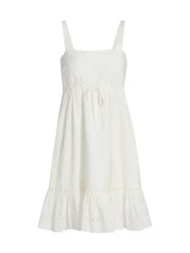 Ulla Johnson Women's Nerelle Eyelet Cotton Minidress - Pristine | Thumbnail 1
