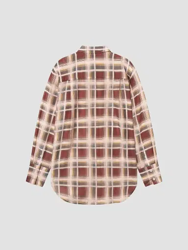 FRAME Women's The Boy Plaid Cotton-Silk Shirt - Silver Peony Multi | Thumbnail 8