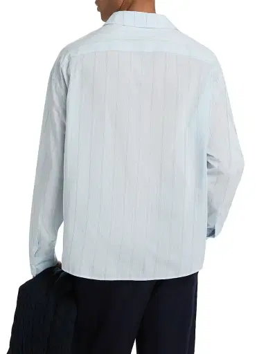 Frame Men's Striped Pajama-Style Shirt - Blue Stripe | Thumbnail 5