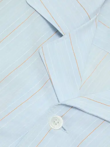Frame Men's Striped Pajama-Style Shirt - Blue Stripe | Thumbnail 7