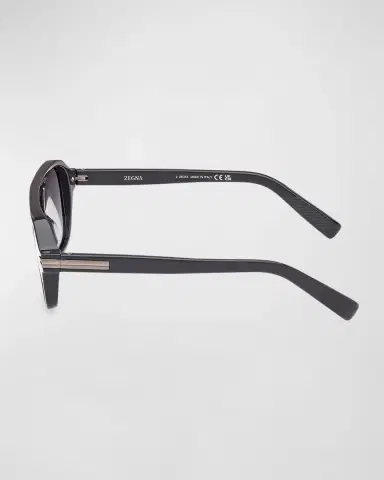 Zegna Men's AURORA II Acetate Rectangle Sunglasses | Thumbnail 3 Zegna Men's AURORA II Acetate Rectangle Sunglasses | Thumbnail 3