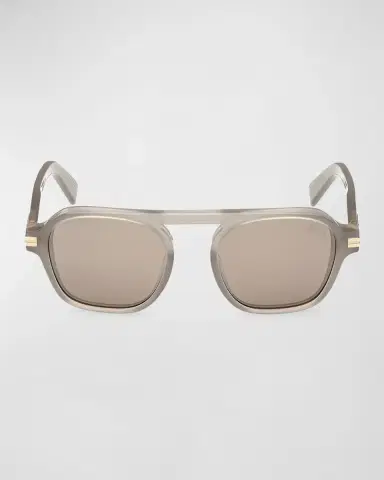 Zegna Men's AURORA II Acetate Rectangle Sunglasses | Thumbnail 2 Zegna Men's AURORA II Acetate Rectangle Sunglasses | Thumbnail 2