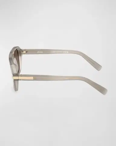 Zegna Men's AURORA II Acetate Rectangle Sunglasses | Thumbnail 3 Zegna Men's AURORA II Acetate Rectangle Sunglasses | Thumbnail 3