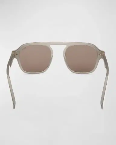 Zegna Men's AURORA II Acetate Rectangle Sunglasses | Thumbnail 4 Zegna Men's AURORA II Acetate Rectangle Sunglasses | Thumbnail 4