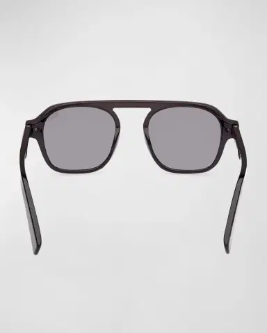 Zegna Men's AURORA II Acetate Rectangle Sunglasses | Thumbnail 4 Zegna Men's AURORA II Acetate Rectangle Sunglasses | Thumbnail 4