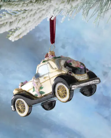 Christopher Radko Wedding Day Wheels Christmas Ornament | Thumbnail 2
