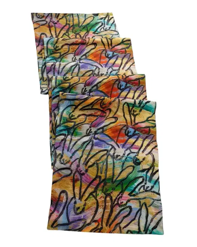 Hunt Slonem Wonderland Printed Linen Table Runner
