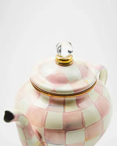 MacKenzie-Childs Rosy Check Enamel Teapot, 4 Cup | Thumbnail 2 MacKenzie-Childs Rosy Check Enamel Teapot, 4 Cup | Thumbnail 2