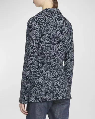 Giorgio Armani Zebra Cashmere-Viscose Buckle-Front Jacket | Thumbnail 2 Giorgio Armani Zebra Cashmere-Viscose Buckle-Front Jacket | Thumbnail 2