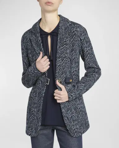 Giorgio Armani Zebra Cashmere-Viscose Buckle-Front Jacket | Thumbnail 6 Giorgio Armani Zebra Cashmere-Viscose Buckle-Front Jacket | Thumbnail 6