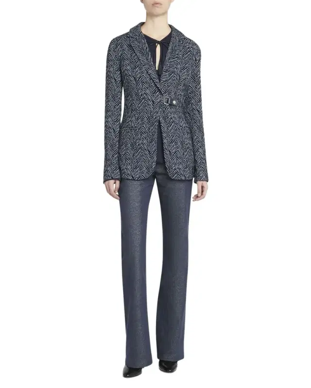 Zebra Cashmere-Viscose Buckle-Front Jacket