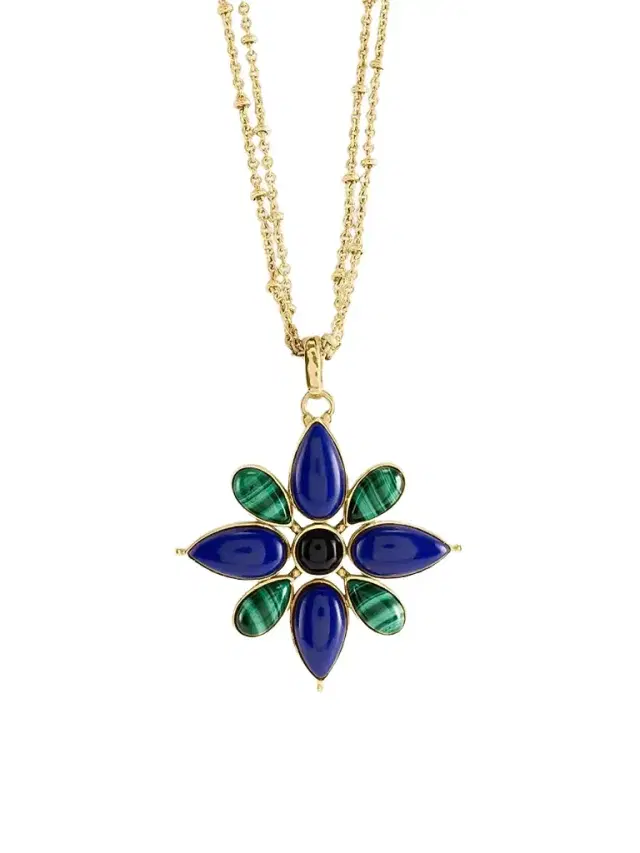 Women's Forza 18K-Gold-Plated & Multi-Gemstone Flower Pendant - Gold