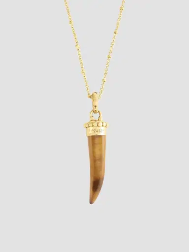 Anabel Aram Women's Forza 18K-Gold-Plated & Gemstone Horn Pendant - Gold | Thumbnail 4