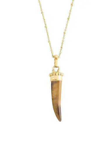 Anabel Aram Women's Forza 18K-Gold-Plated & Gemstone Horn Pendant - Gold | Thumbnail 1