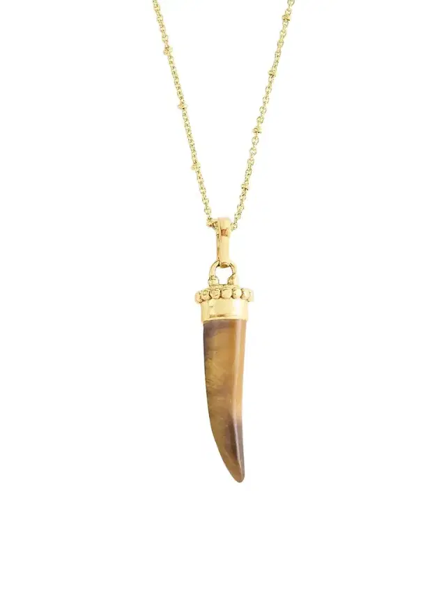 Women's Forza 18K-Gold-Plated & Gemstone Horn Pendant - Gold