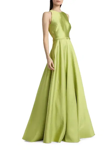 THEIA Women's Minta Halterneck Mikado Gown - Herbal Drift - Size 16 | Thumbnail 4