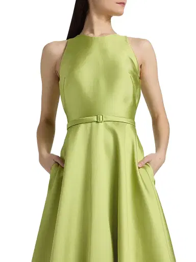 THEIA Women's Minta Halterneck Mikado Gown - Herbal Drift - Size 16 | Thumbnail 6