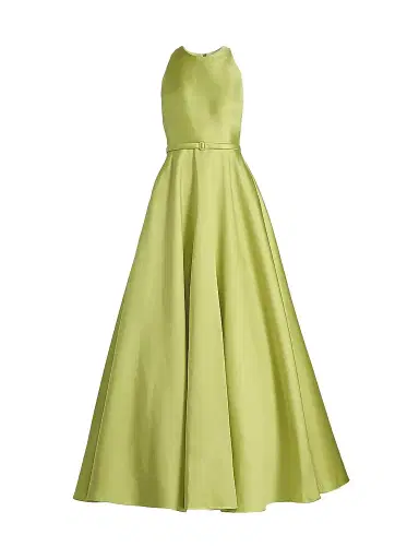 THEIA Women's Minta Halterneck Mikado Gown - Herbal Drift - Size 16 | Thumbnail 1