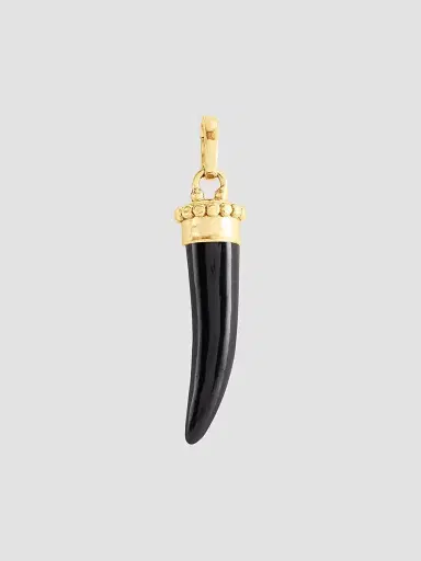 Anabel Aram Women's Forza 18K-Gold-Plated & Gemstone Horn Pendant - Black Onyx | Thumbnail 2