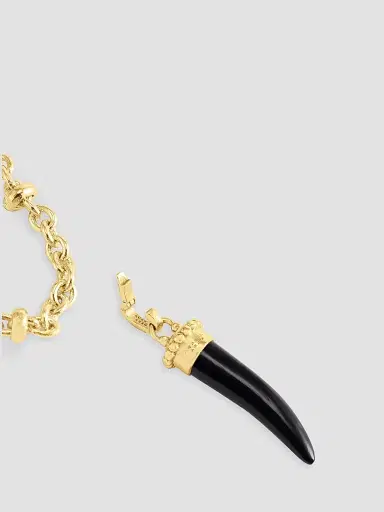 Anabel Aram Women's Forza 18K-Gold-Plated & Gemstone Horn Pendant - Black Onyx | Thumbnail 3