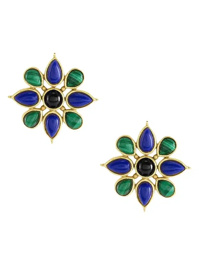 Women's Forza 18K-Gold-Plated & Multi-Gemstone Flower Stud Earrings - Gold