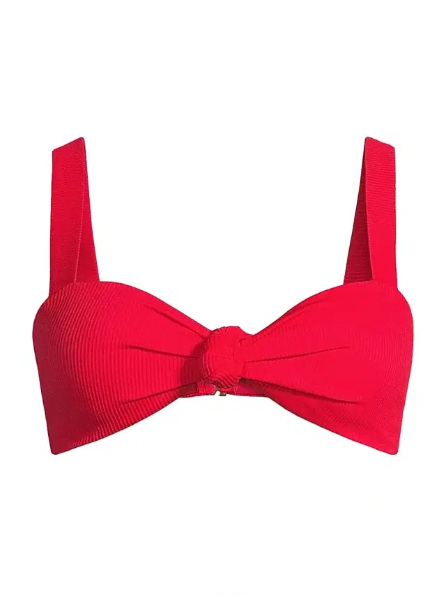 Beach Riot Women's Sophia Ribbed Bikini Top - Red