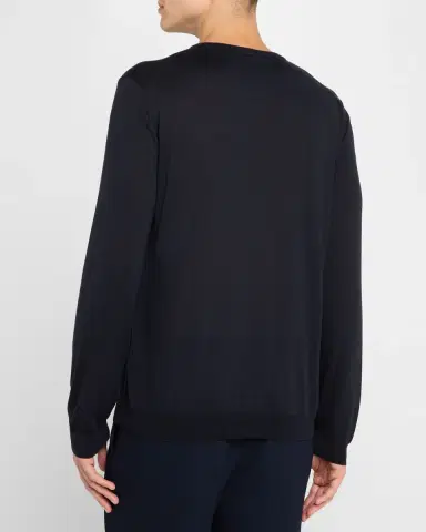 Giorgio Armani Men's Silk-Cotton Crew Sweater | Thumbnail 2 Giorgio Armani Men's Silk-Cotton Crew Sweater | Thumbnail 2