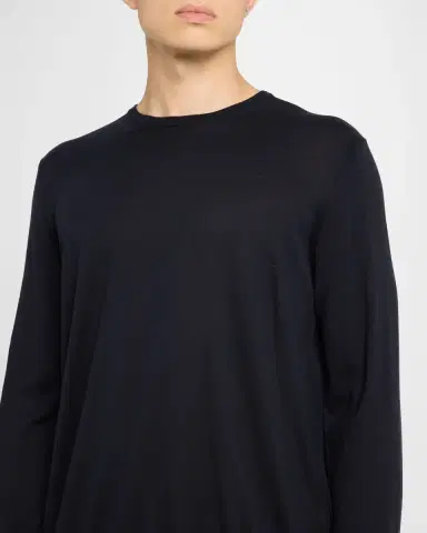 Giorgio Armani Men's Silk-Cotton Crew Sweater | Thumbnail 4 Giorgio Armani Men's Silk-Cotton Crew Sweater | Thumbnail 4
