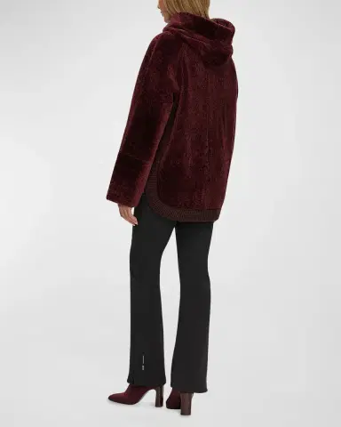 Gorski Reversible Shearling Lamb Zip Parka Jacket With Side Slits | Thumbnail 5