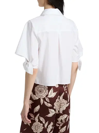 TANYA TAYLOR Women's Corinna Point Collar Cotton Top - Optic White | Thumbnail 5