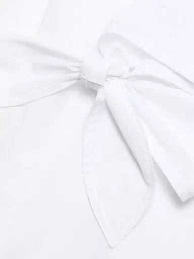 TANYA TAYLOR Women's Corinna Point Collar Cotton Top - Optic White | Thumbnail 7